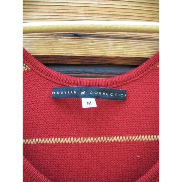 Peruvian Connection Red Multi Pima Cotton Southwestern Print Knit Dress Size M - Picture 7 of 8